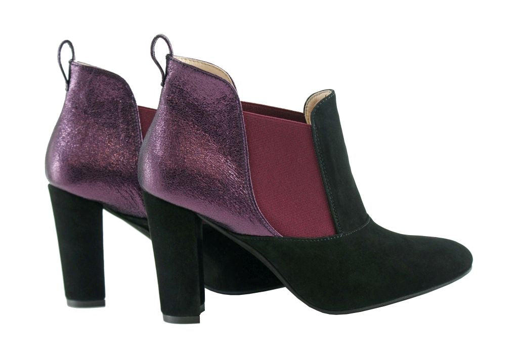 Bosccolo Womens Boots Elastic-Sides - Purple / Black