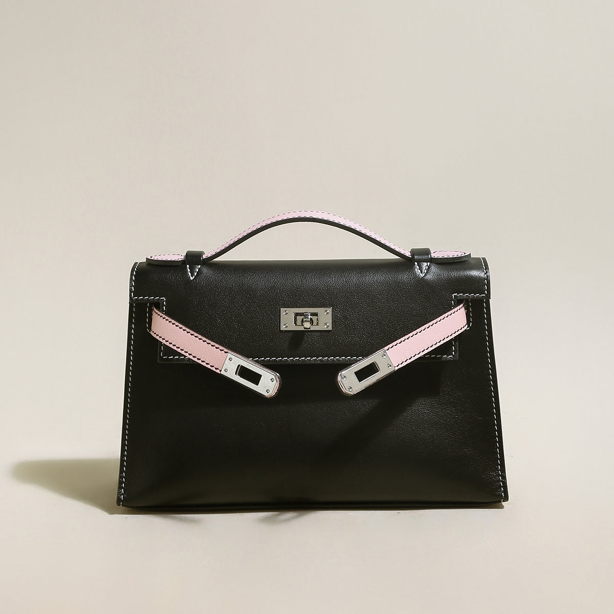 Monroe Colorblock Leather Satchel - Black