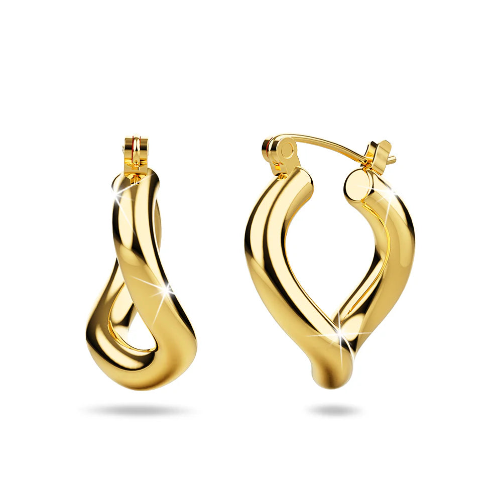 Bullion Gold Sparkling Gold Hoop Earrings