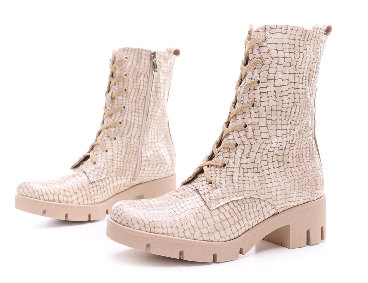 Bosccolo Womens Boots - Beige Croco