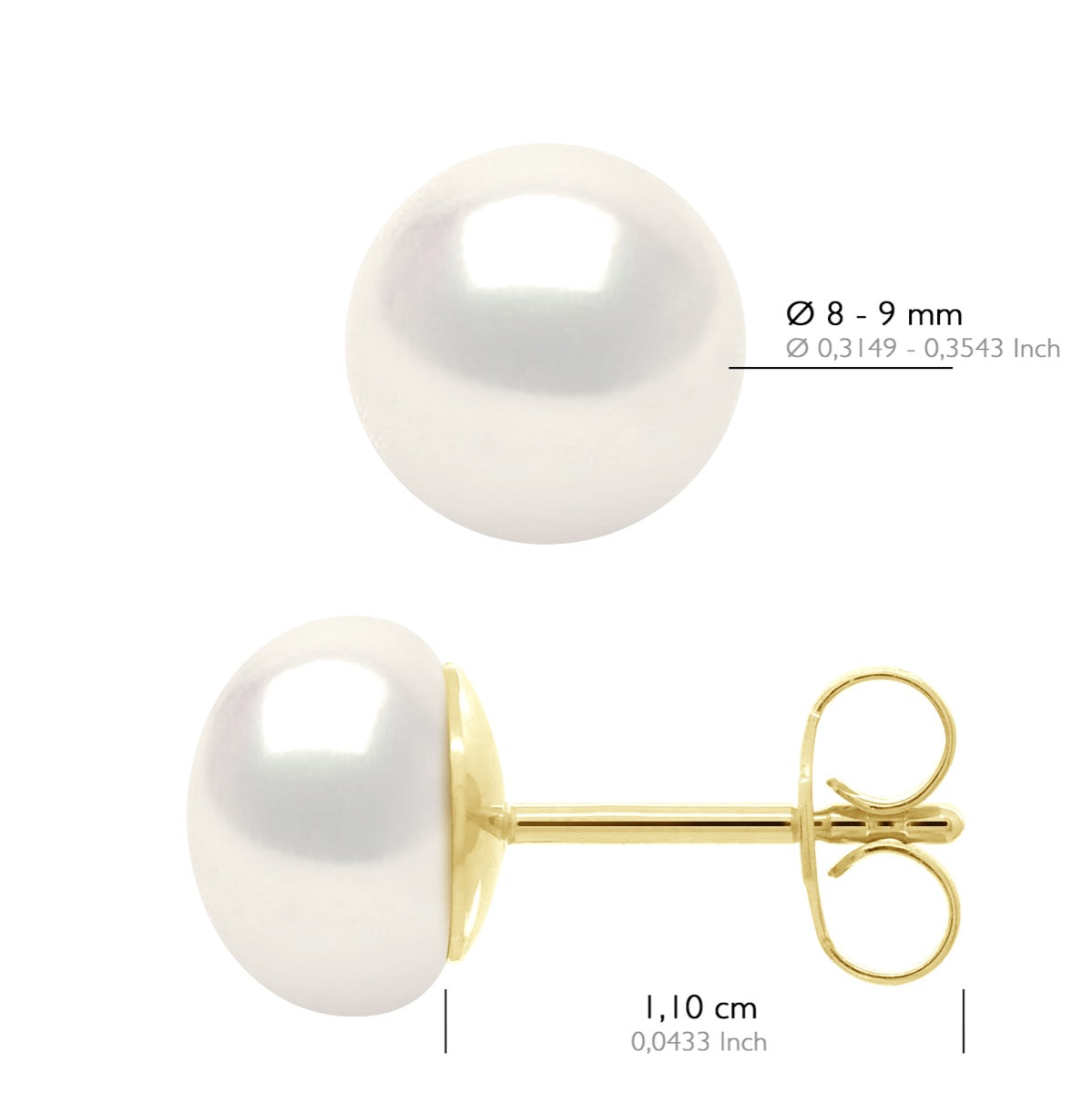 Earrings - Natural Pearl White - Longueur 42 cm
