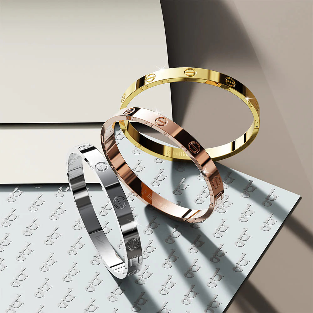 Bullion Gold Carmello Stainless Steel Bangle in Gold - 64mm