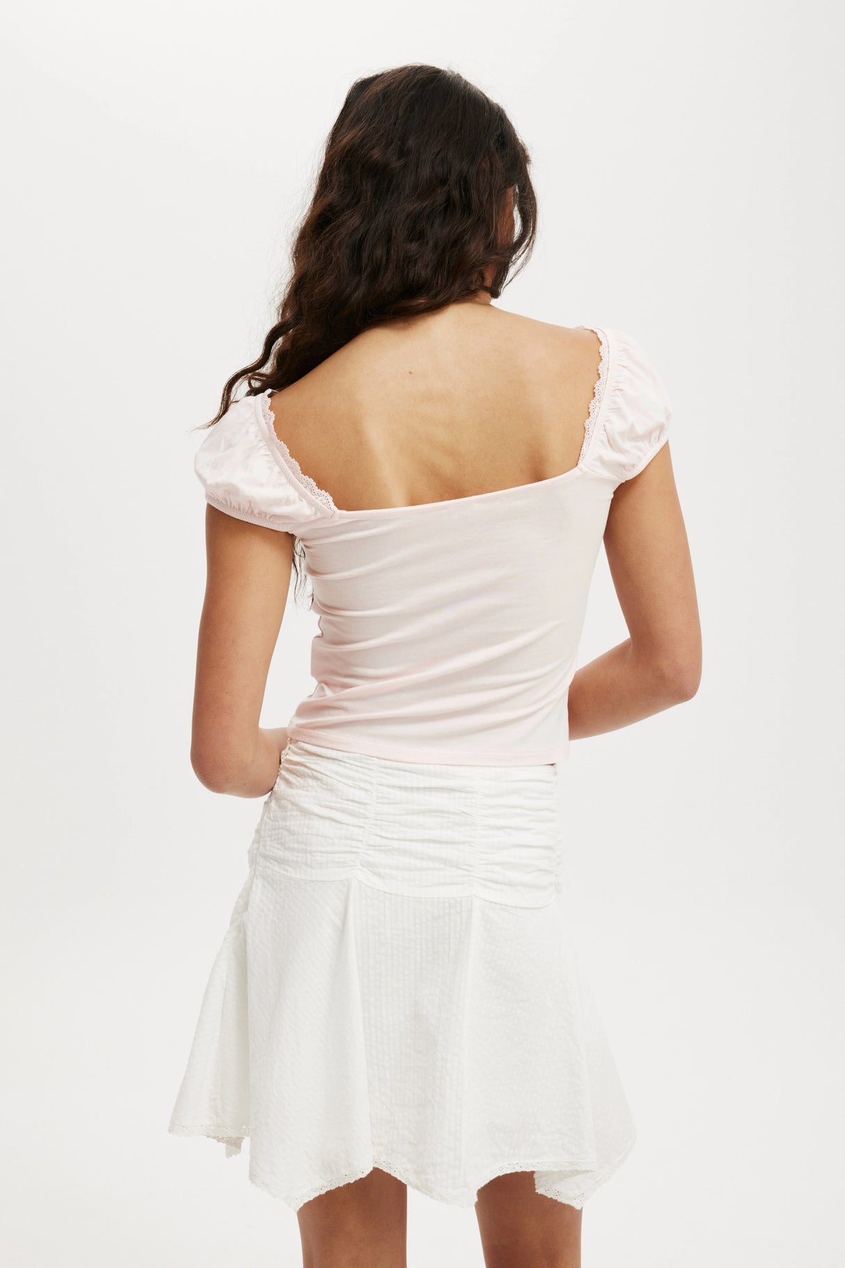 Cotton On Women's Annie Lace Tee - Flossy Pink