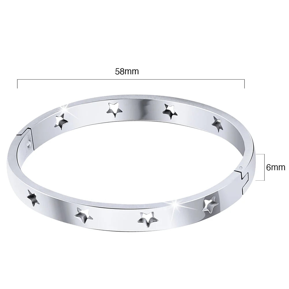 Bullion Gold Bellatrix Star White Gold Layered Bangle