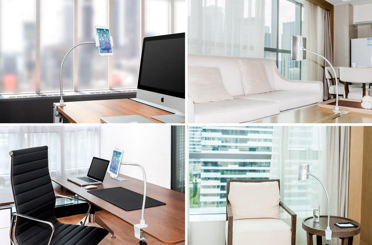 360° Rotating 3.5 - 10" Tablet Pc Phone Mount Holder Durable Metal Gooseneck