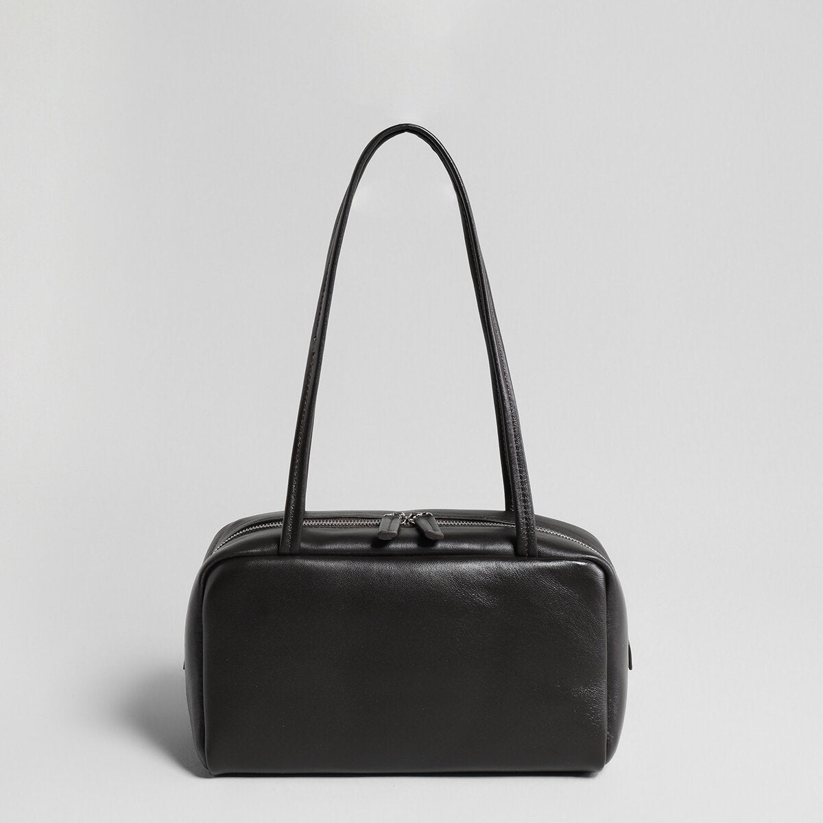 Soft Lambskin Leather Pillow Box Bag - Chocolate