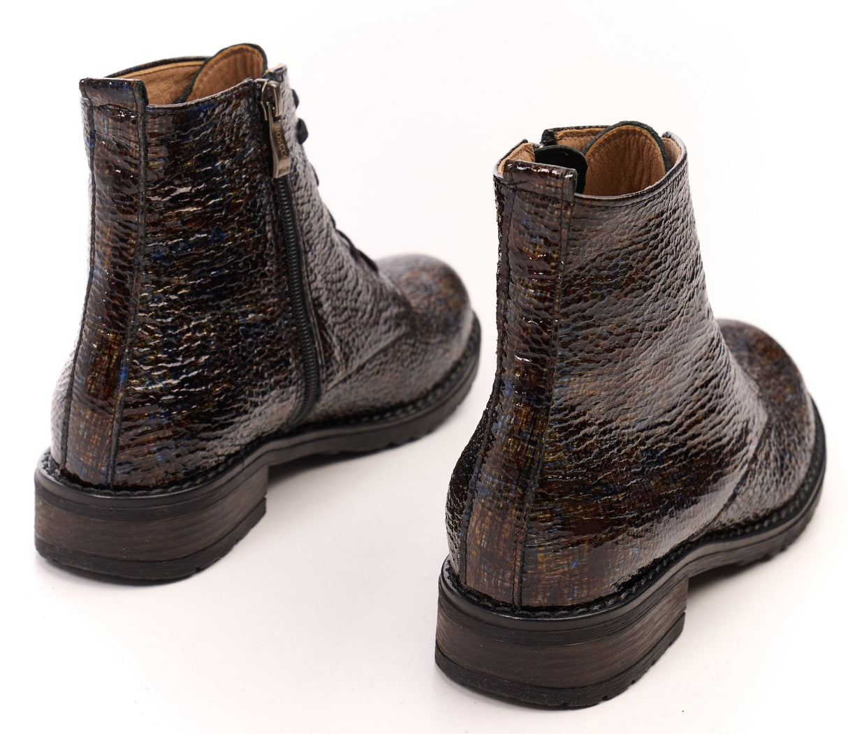 Bosccolo Womens Ankle Boots - Iridescent Brown