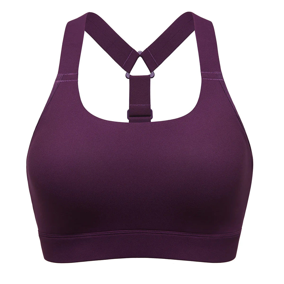 Power On Racerback High Impact Adjustable Padded Wireless Bra - Purple