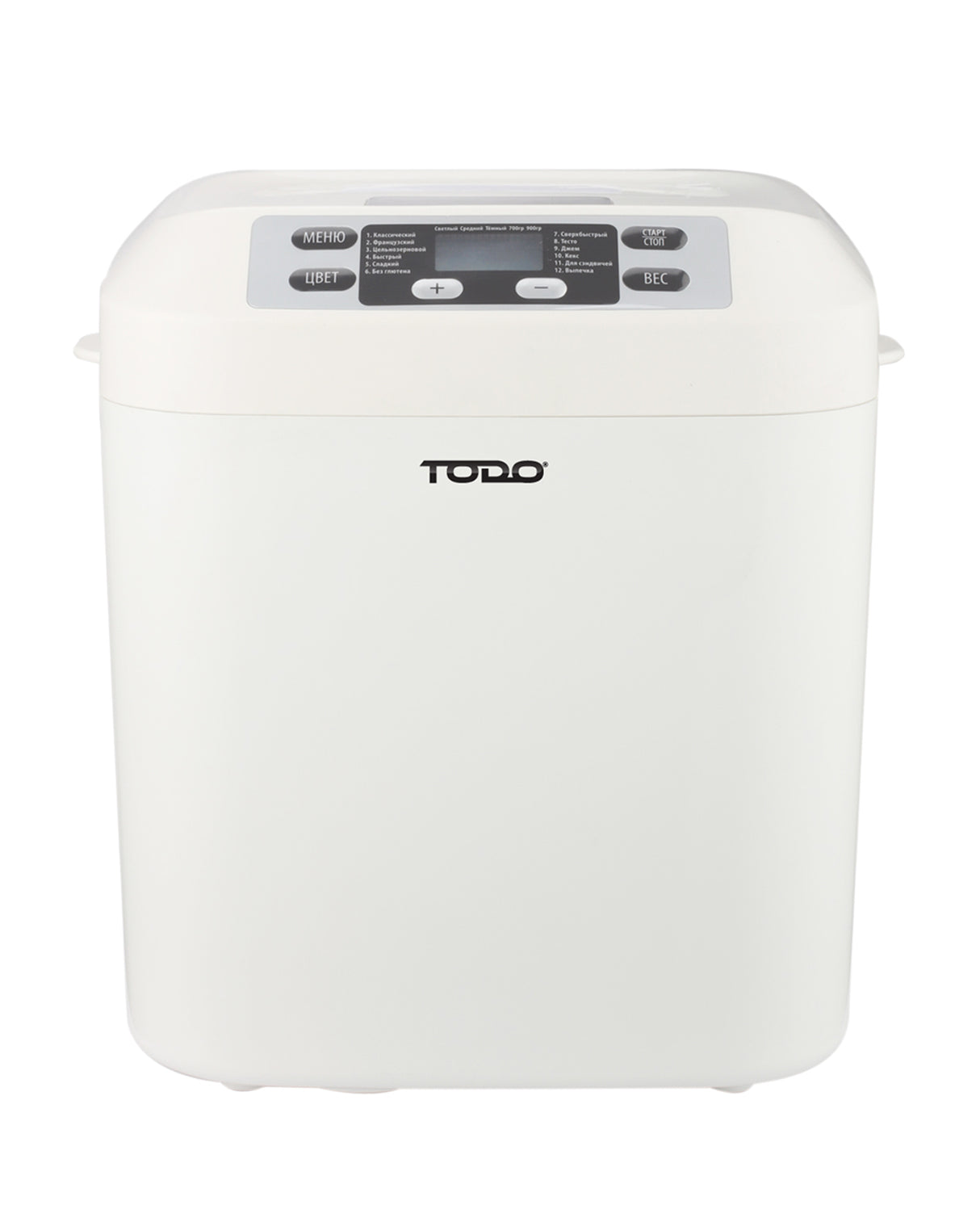 TODO Bread Maker 12 Programs Menu 550W Power Keep Warm Function White