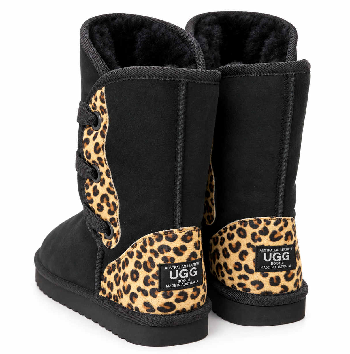 Australian Leather Ugg Roxy Nomad Long - Black Leopard - AU6
