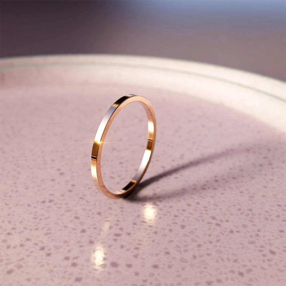 Bullion Gold Rose Gold Simplicity Slim Ring