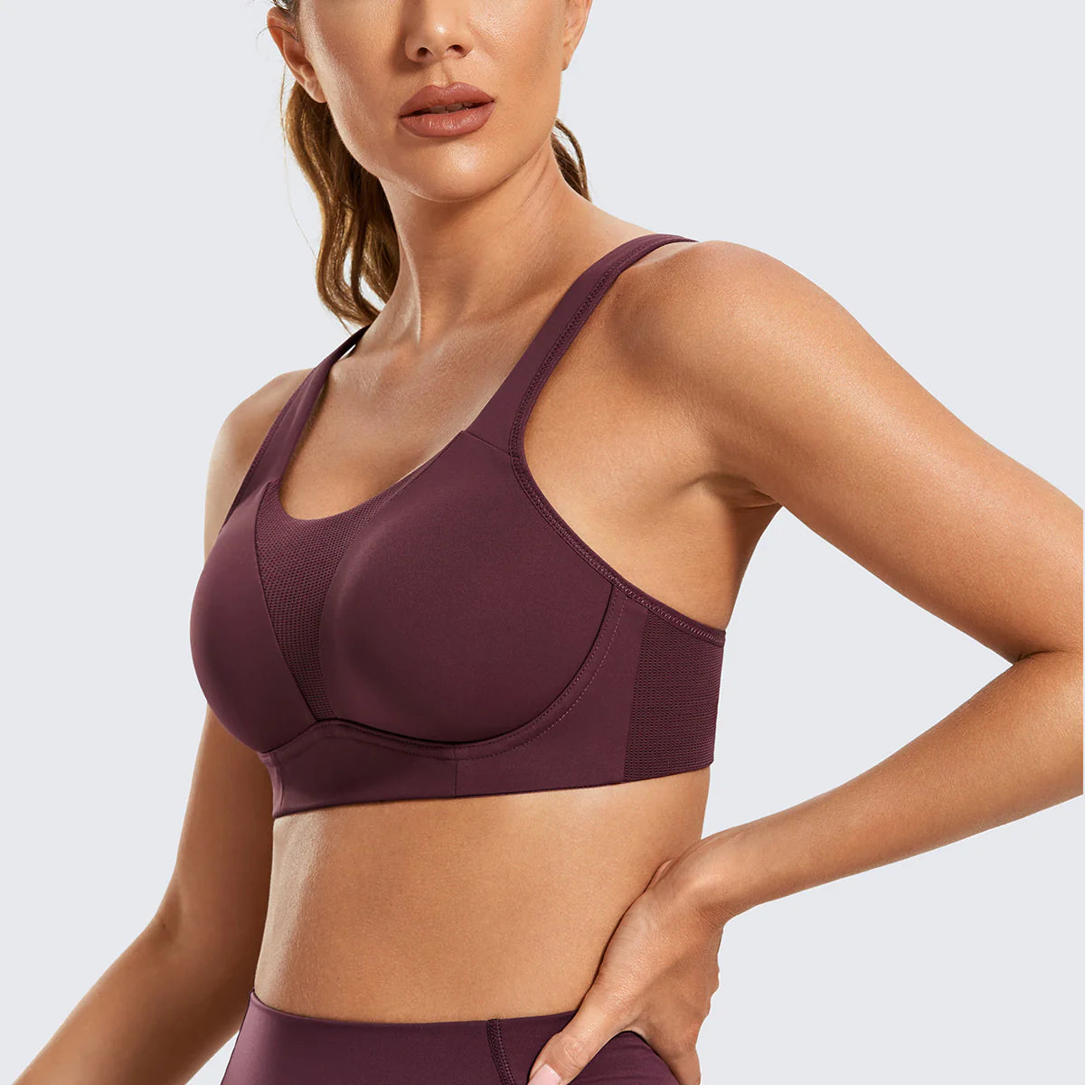 Gentle Comfort High Impact Padded Sports Bra - Maroon