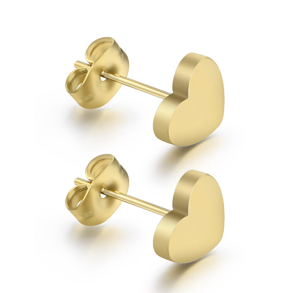 Liv Oliver 18K Gold Heart Post Earrings