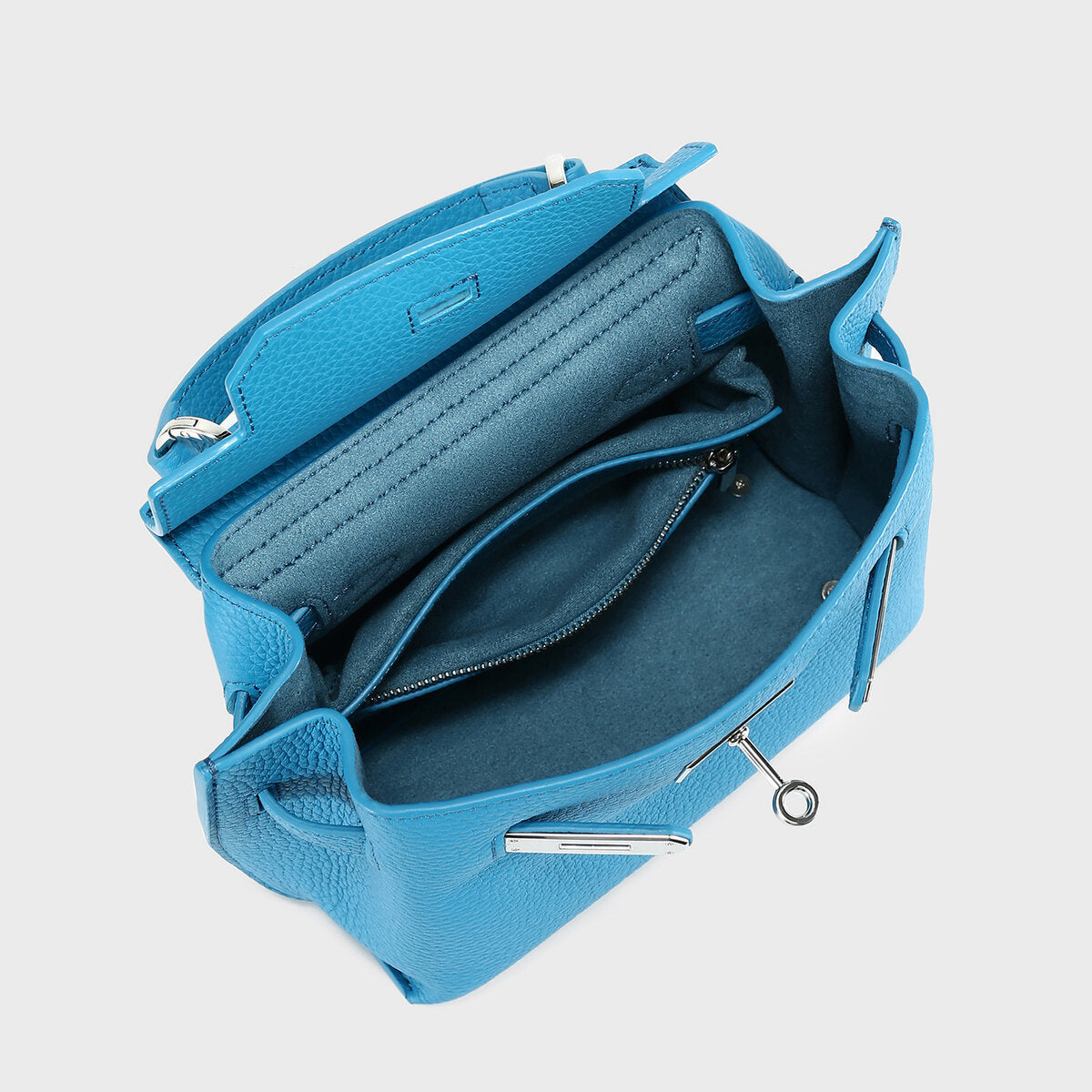 TOGO Leather Turn-Lock Top-Handle Bag - Blue