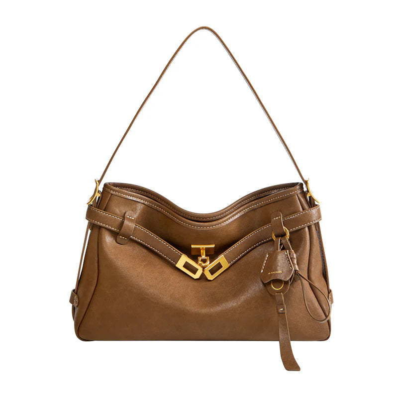Nalandu Luxe Fortune Chime Slouch Shoulder Bag - Brown