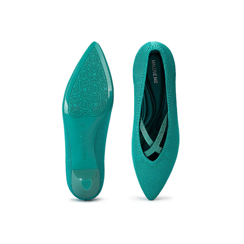 Countess Cross-Strap Kitten Heels - Teal