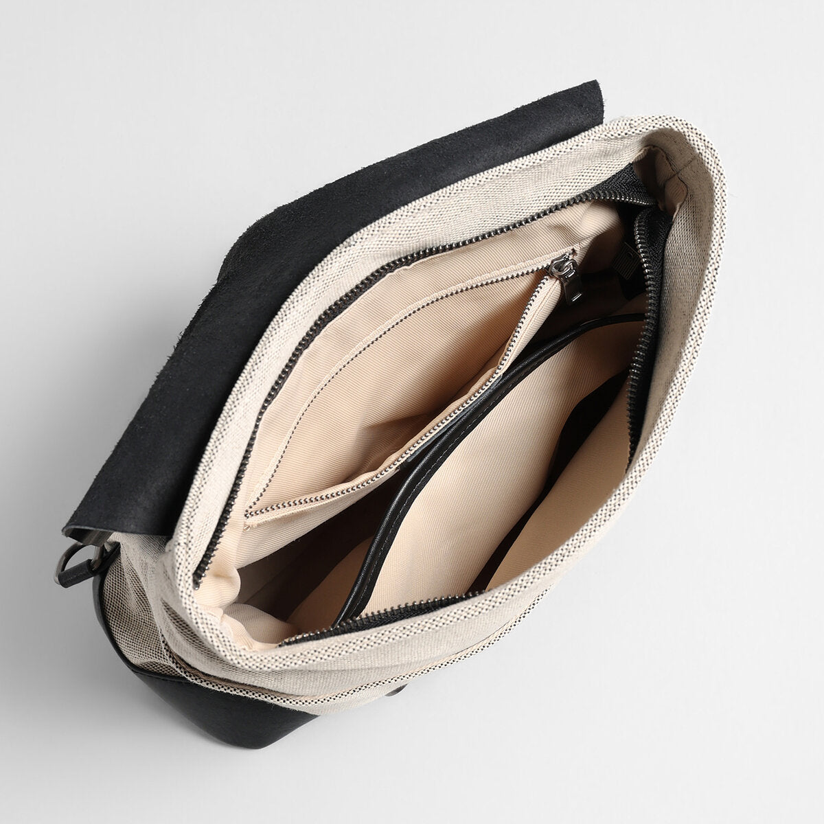 Canvas & Leather Flap Backpack - Ivory