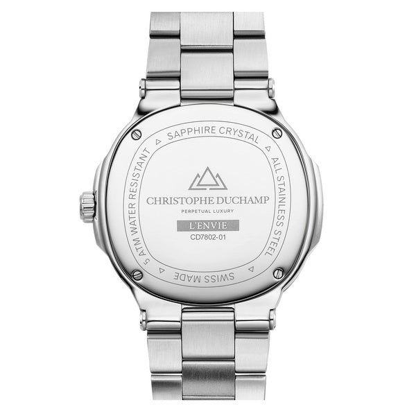 Christophe Duchamp L'envie Moonphase - Blue Dial & 316L Stainless Steel Strap
