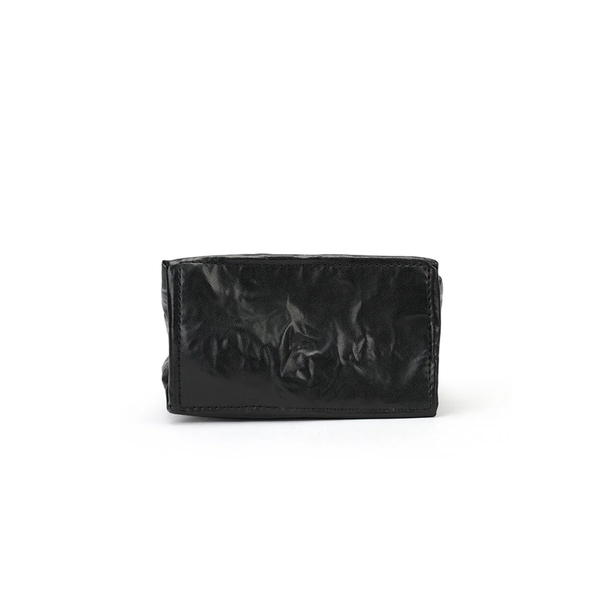 BAMEI Crinkled Roll-Top Crossbody Bag - Black