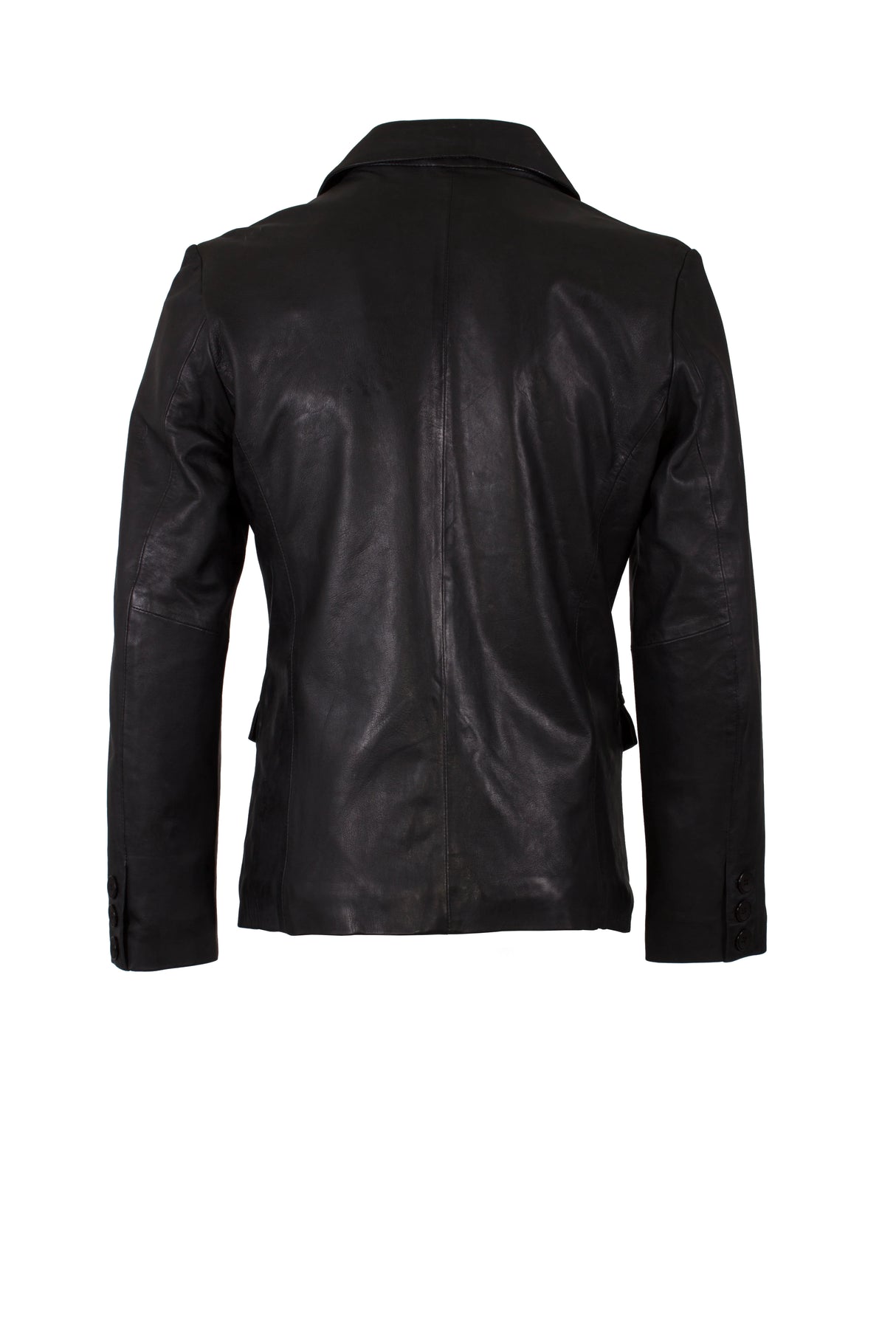 Mens Blazer Leather Jacket in Black