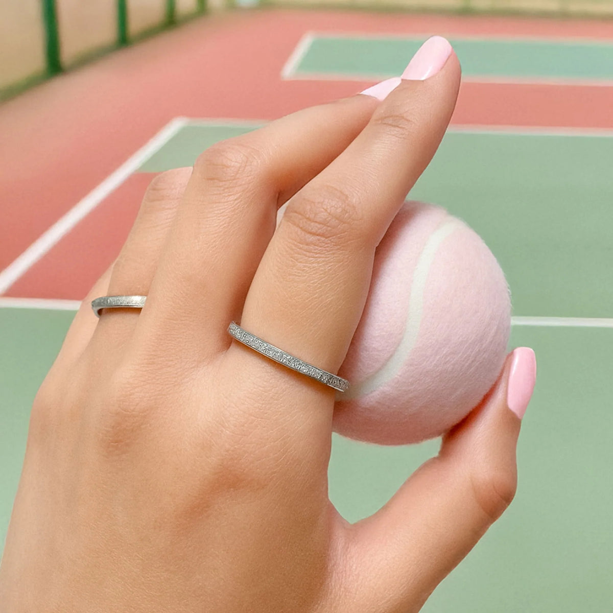 Bullion Gold Deva Glitter Textured Stacker Ring