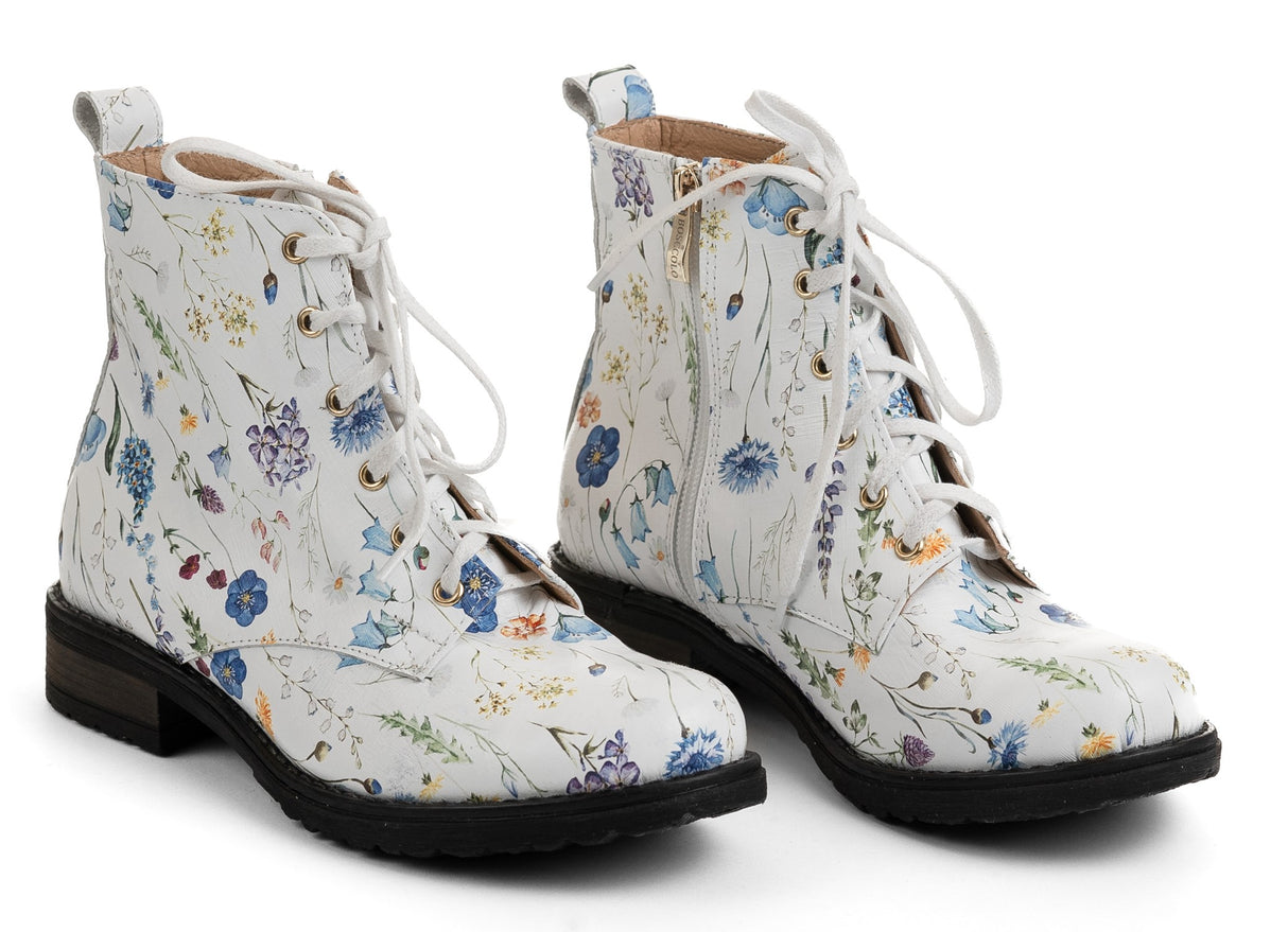 Bosccolo Womens Boots - White Flowers