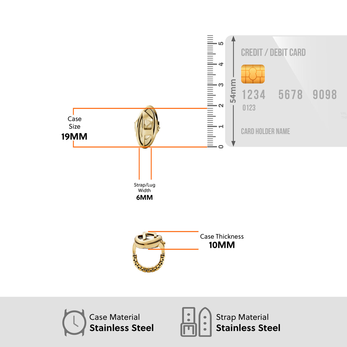 Diesel D-Era Gold Watch