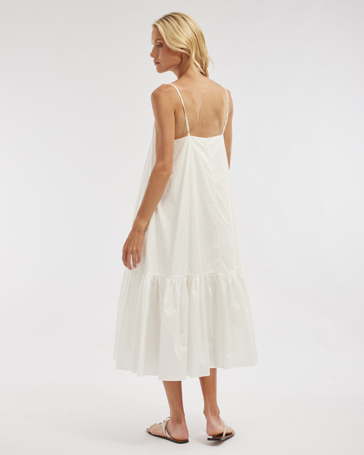 Amelius Zadie Poplin Midi Dress - White
