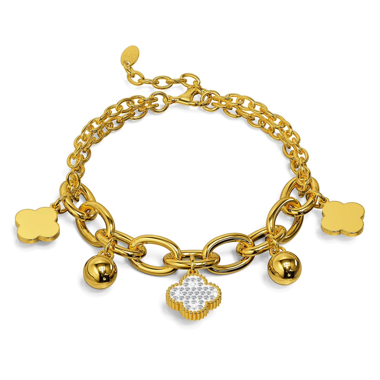 Bullion Gold Clover Charm Bracelet