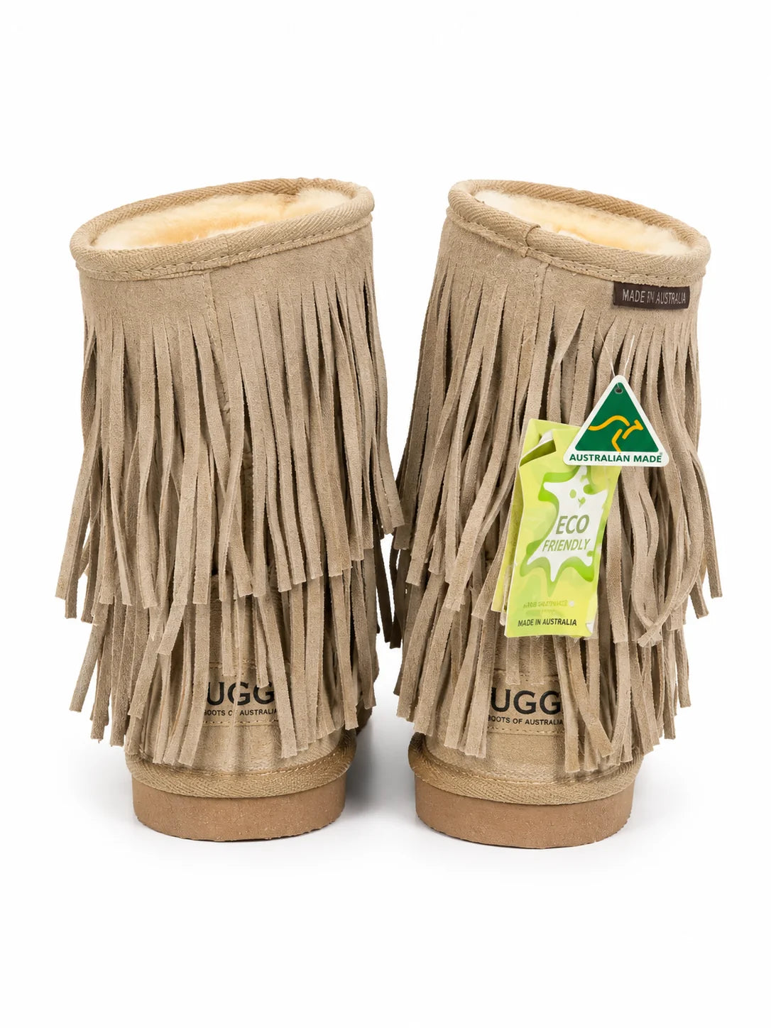 Australian Leather Ugg Double Fringe Short - Natural - AU4