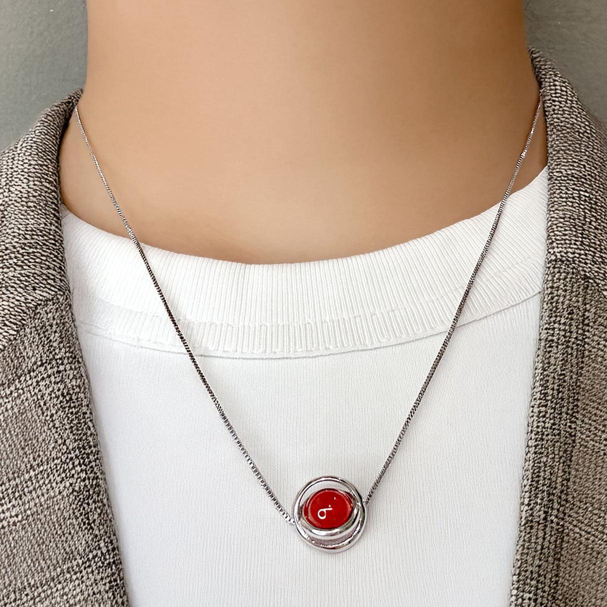 Red Mystic Agate Necklace