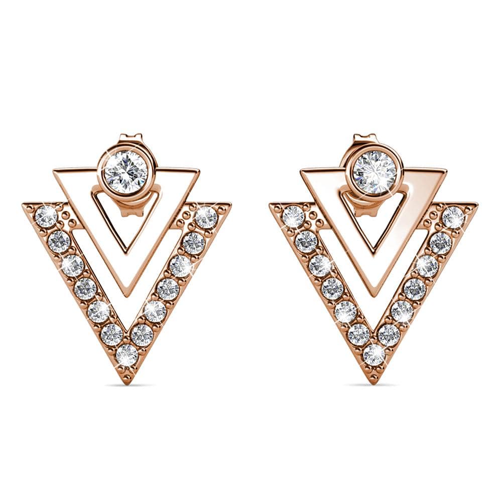 Boxed Trilateral Set Embellished with SWAROVSKI® Crystals In Rose Gold