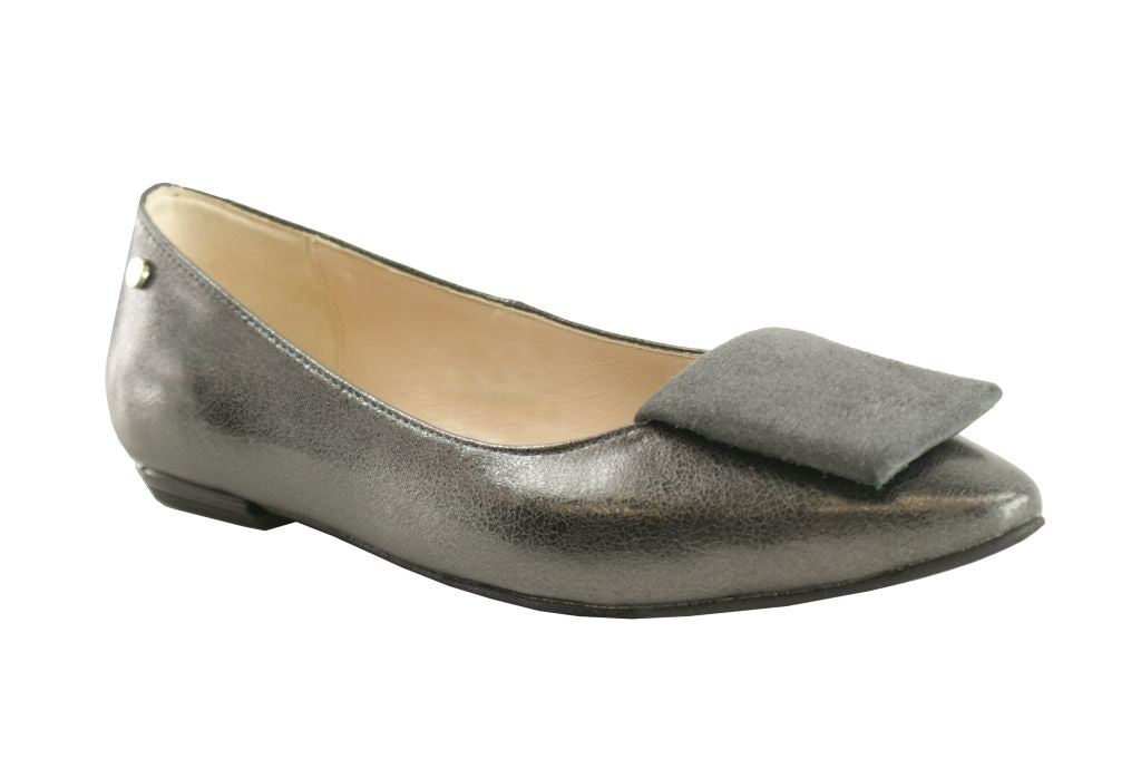 Bosccolo Womens Ballerina Pillow Ferro - Dark Grey Metalic