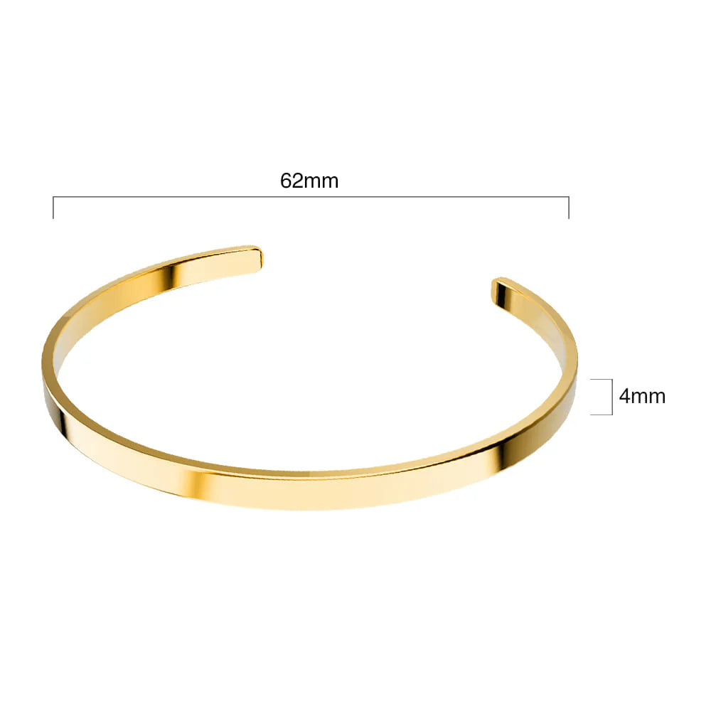 Bullion Gold Avenue Classic Cuff Bangle Gold - 4mm