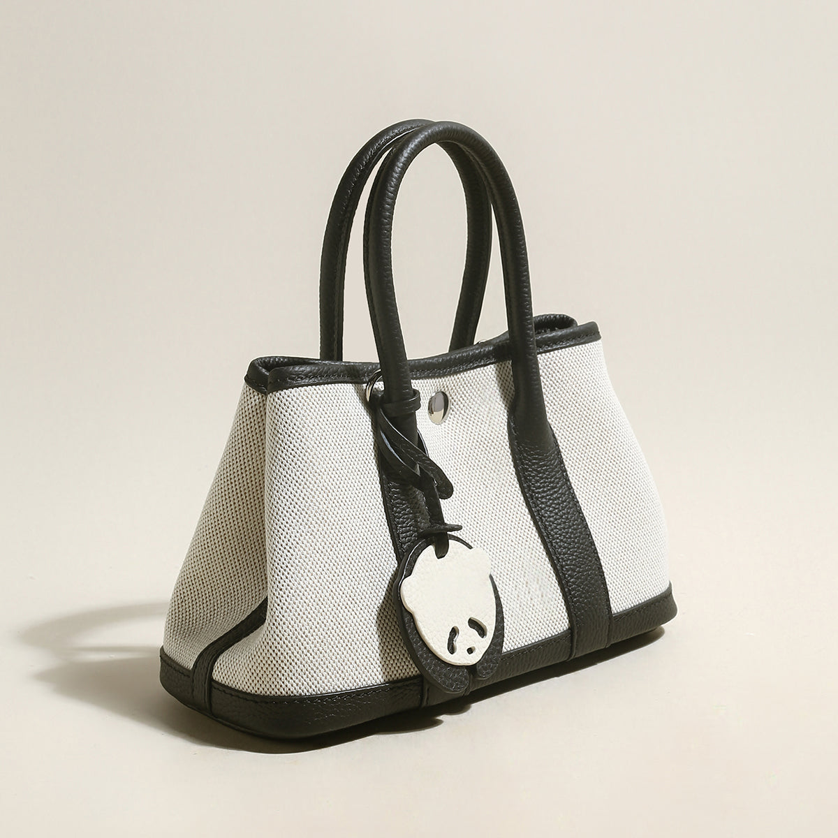 Botanical Canvas & Leather Garden Tote Bag - Black
