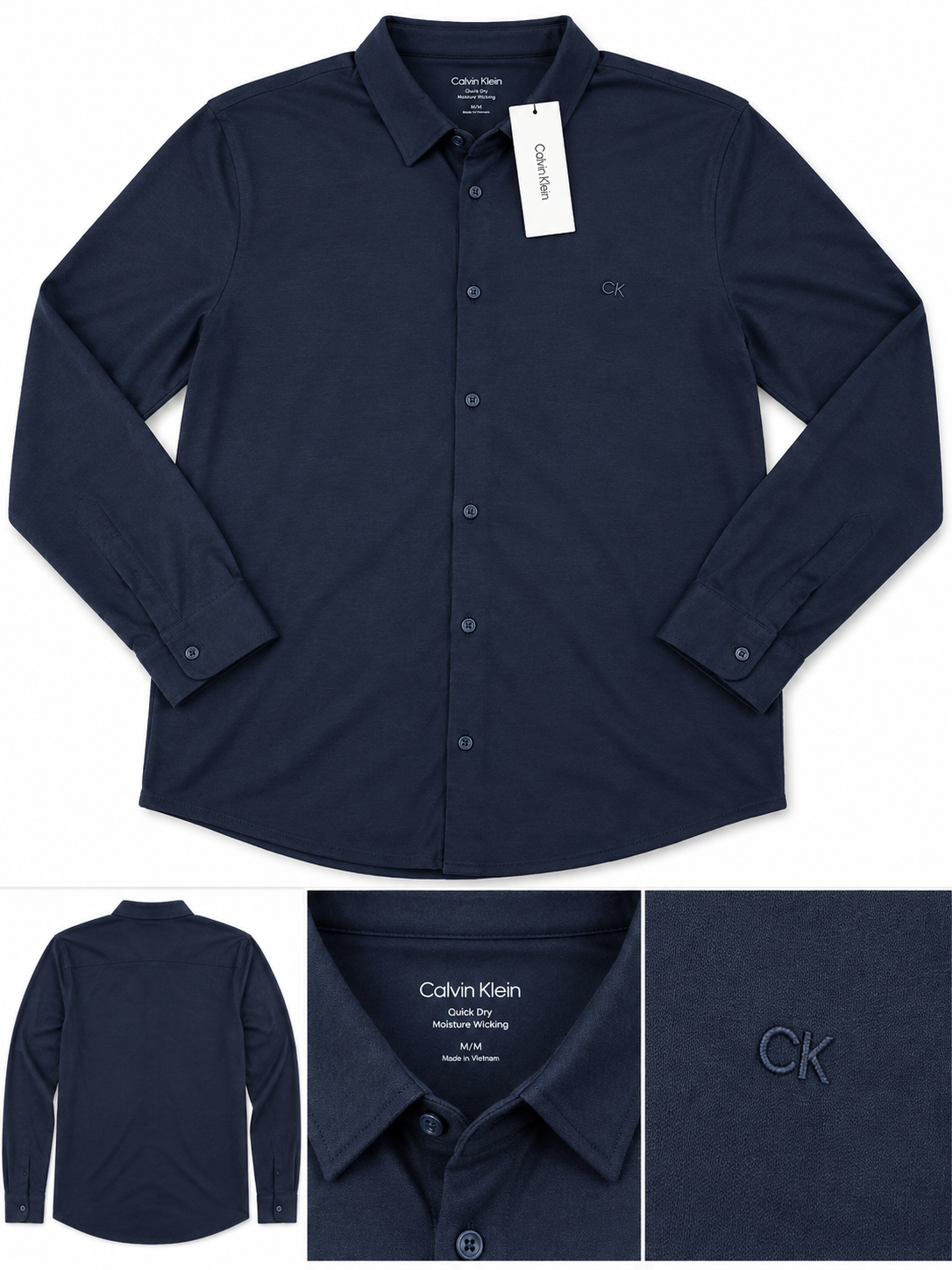 Calvin Klein Jeans Men's Long Sleeves KNIT SHIRT - Dark Sapphire