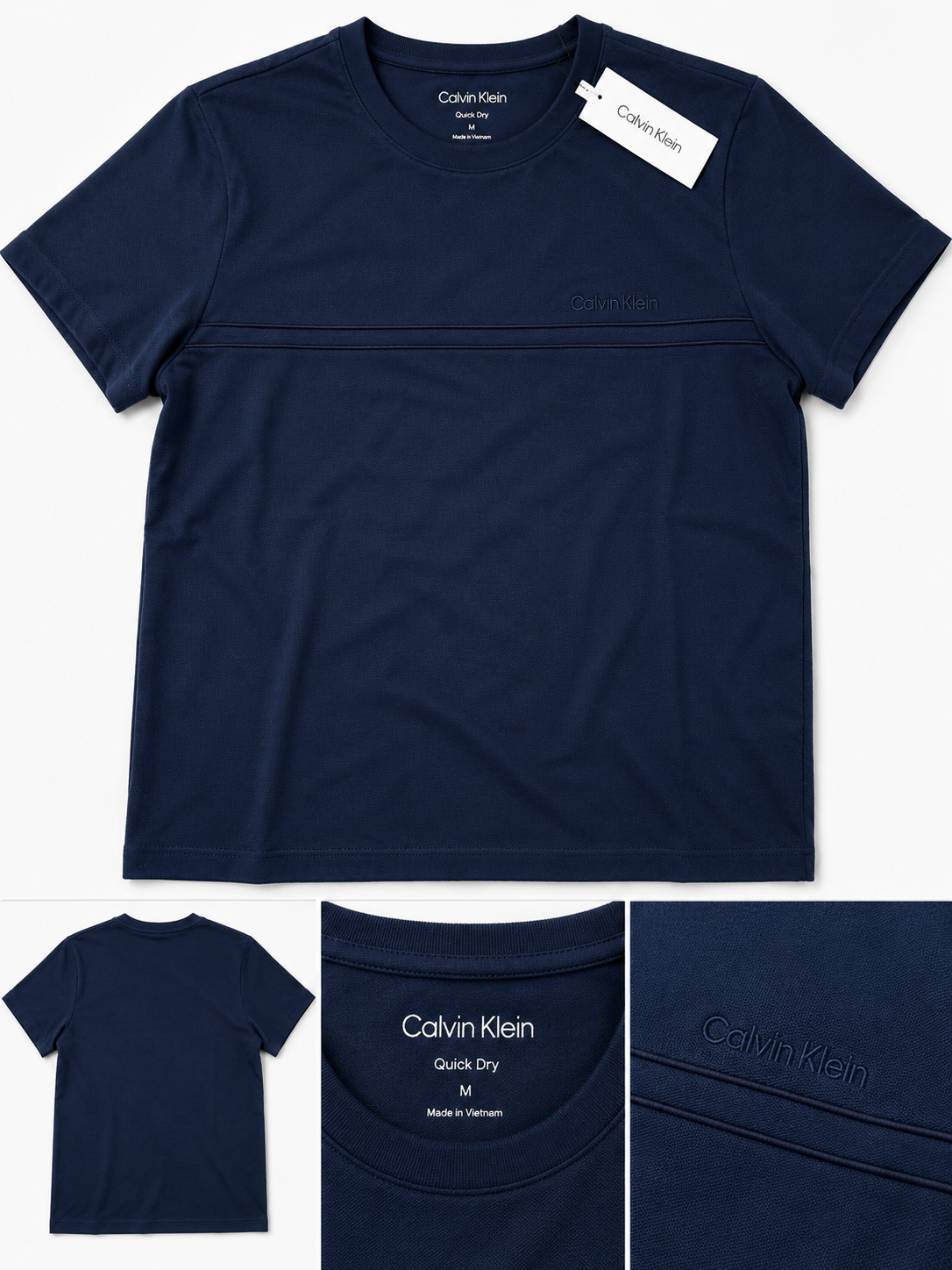 Calvin Klein Jeans Men's Short Sleeves CONTRAST PIPING PIQUE TEE - Dark Sapphire