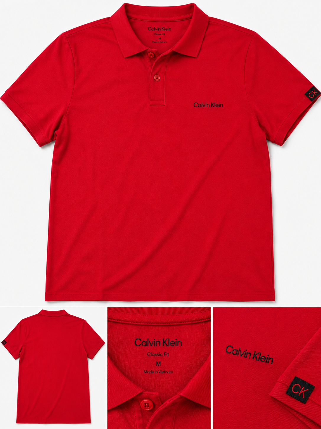 Calvin Klein Jeans Men's Short Sleeves LOGO SLV JERSEY POLO - Chili Pepper