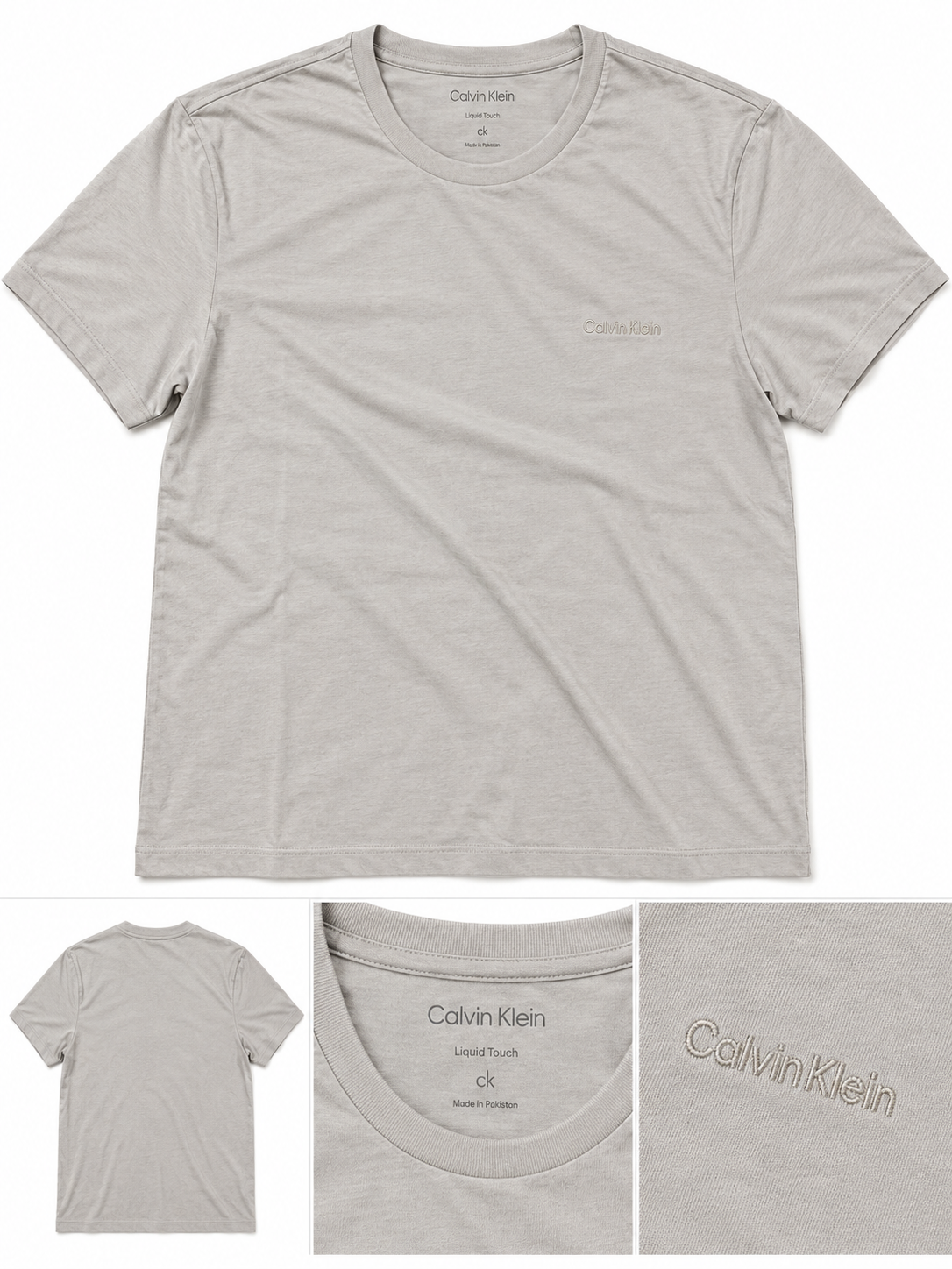 Calvin Klein Jeans Men's Solid Liquid Crew Neck Tee - Drizzle