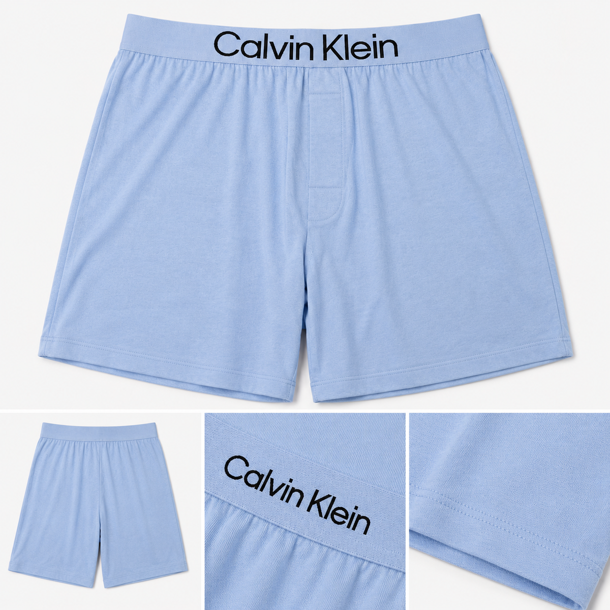 Calvin Klein Men's Bold Logo Sleep Short - Cornflower Blue