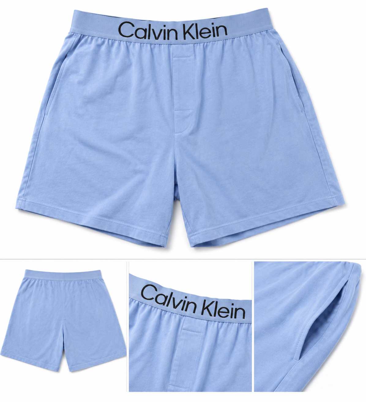 Calvin Klein Men's Bold Logo Sleep Short - Cornflower Blue