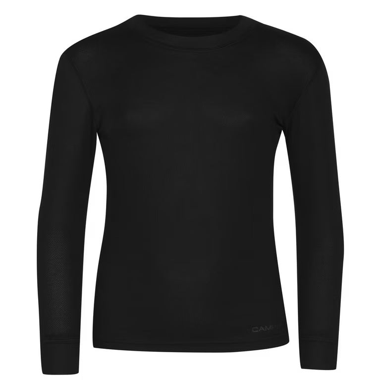 Campri Juniors Unisex Thermal Baselayer Top - Black