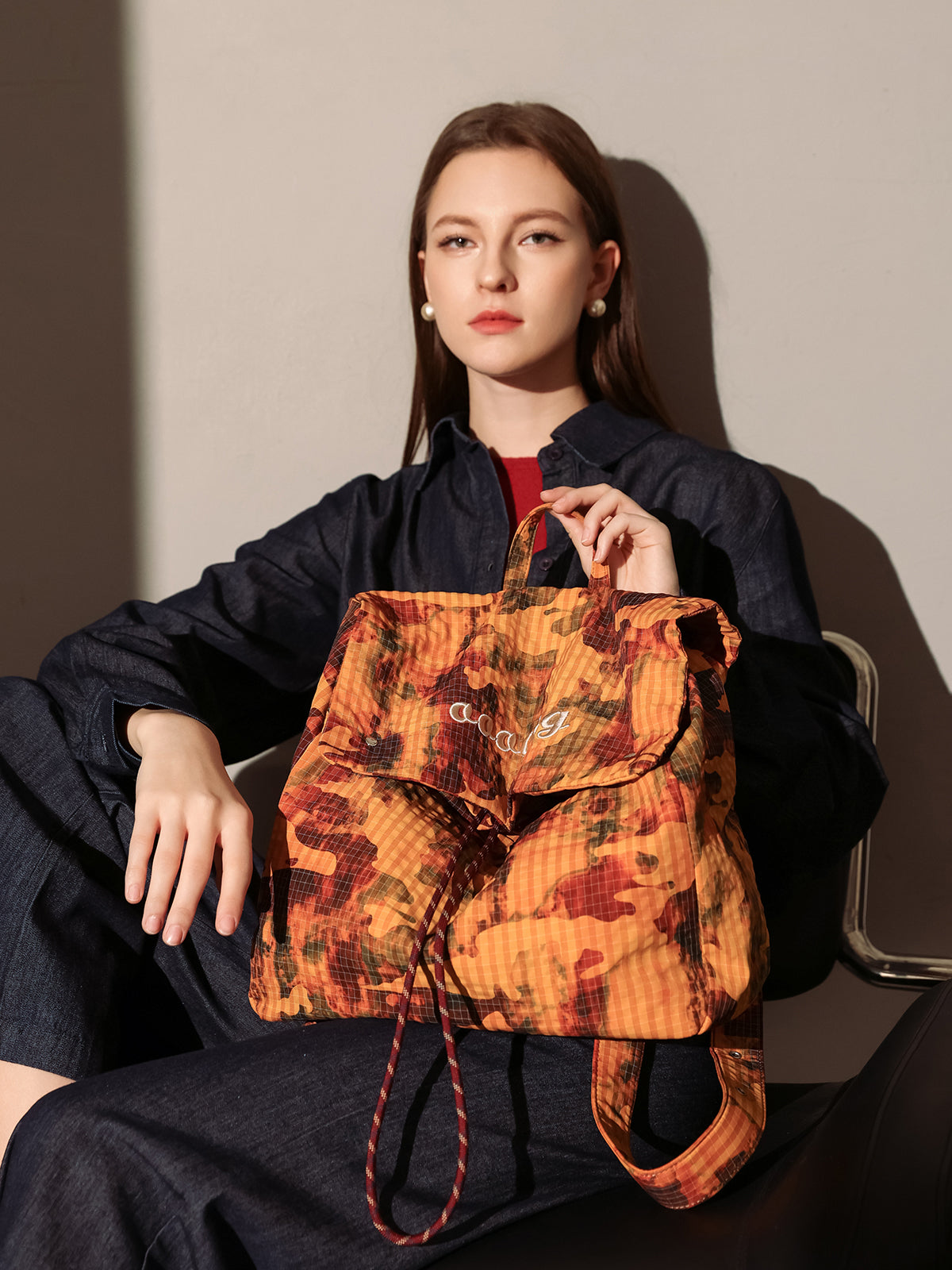 Earthy Camo Ripstop Backpack - Amber