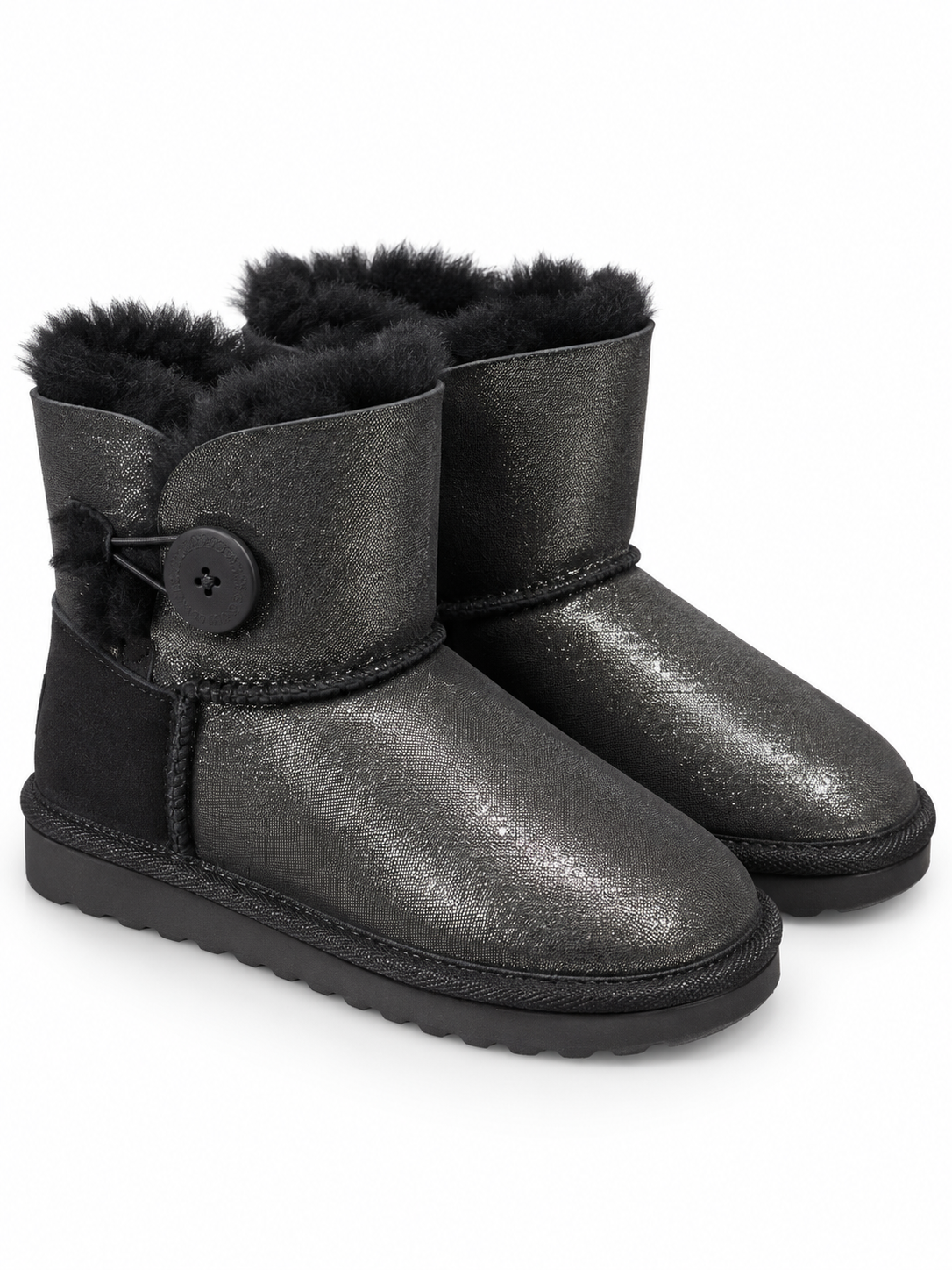 Australian Leather Ugg 1Button Metallic - Gunmetal - AU4