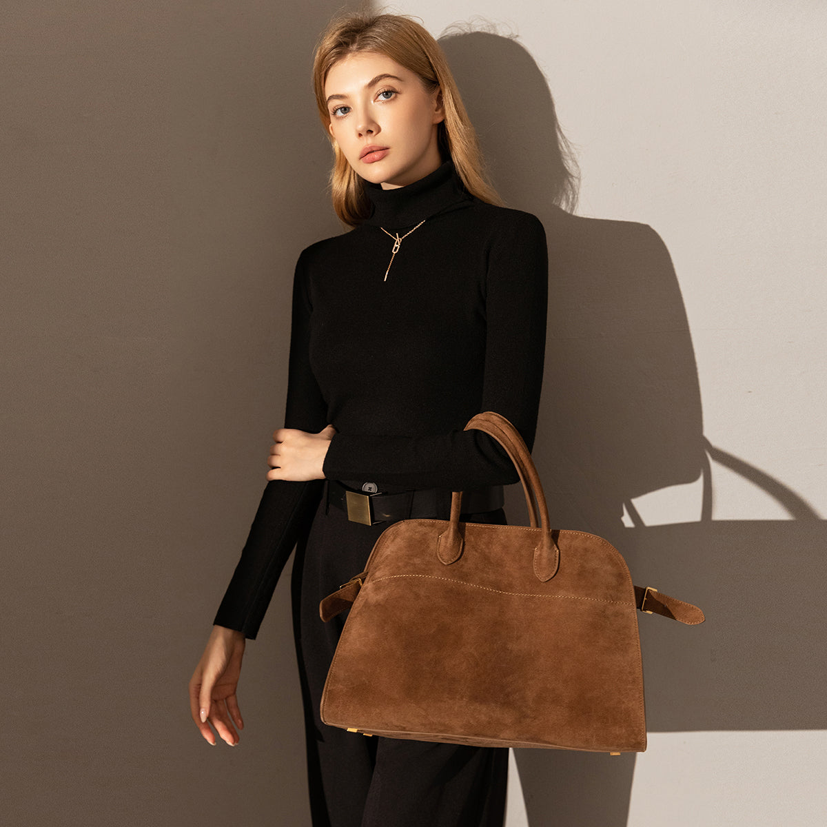 Delta Top Handle Bag - Brown