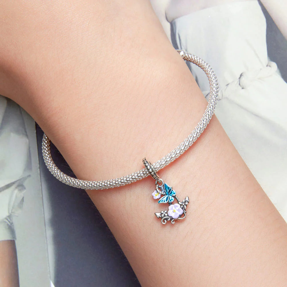 Solid 925 Signature Silver Blooming Admiral Anchor Charm