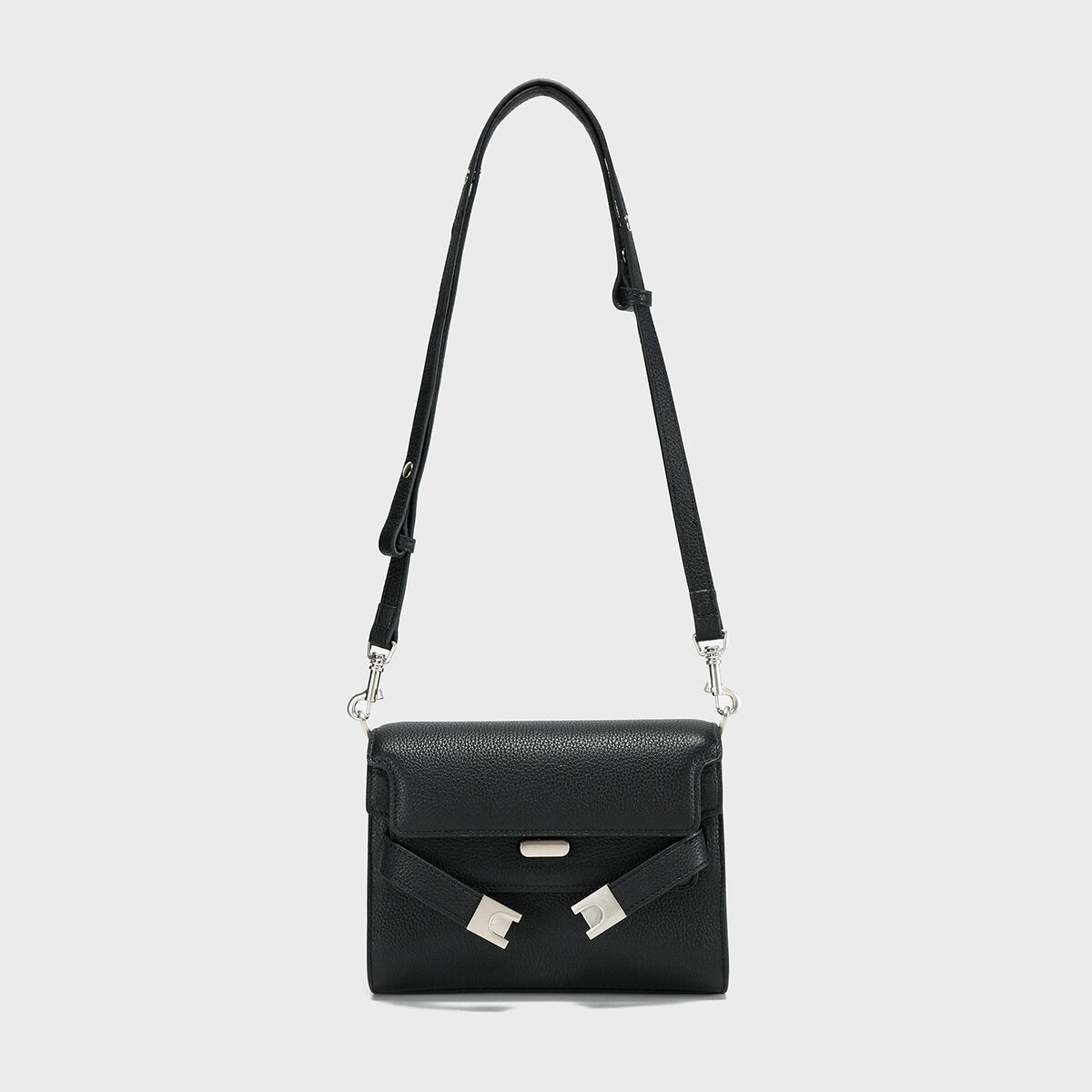TOGO Leather Flap Crossbody Bag - Black