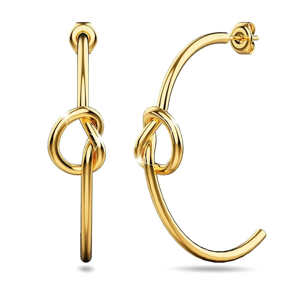 Bullion Gold Love Knot Earrings in Gold
