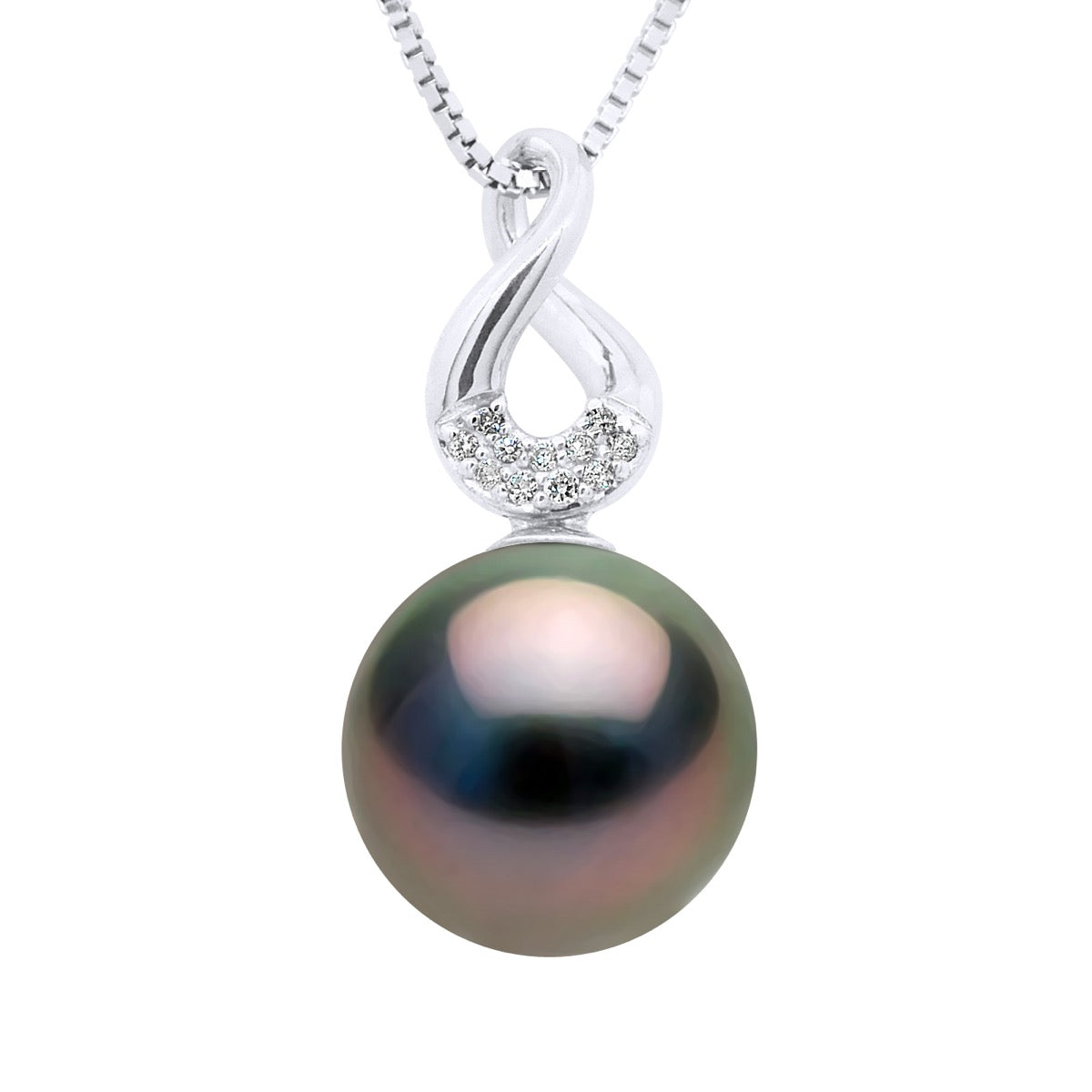 Pendant "Eight" Diamonds 0,03 Cts ( 3 X 0,01 Cts ) - Longueur 18 cm