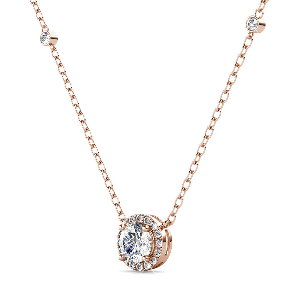 Krystal Couture Sacred Circle Necklace Embellished with Crystals from SWAROVSKI in Rose Gold